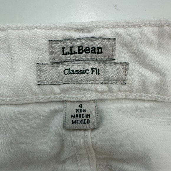 L.L. Bean Classic Fit Women's size 4 White Denim Jeans - Picture 3 of 5